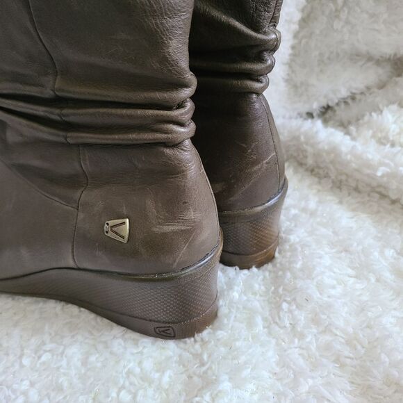 Keen Kate Slouch Mid Calf Boots Olive Mossy Green - Picture 4 of 8